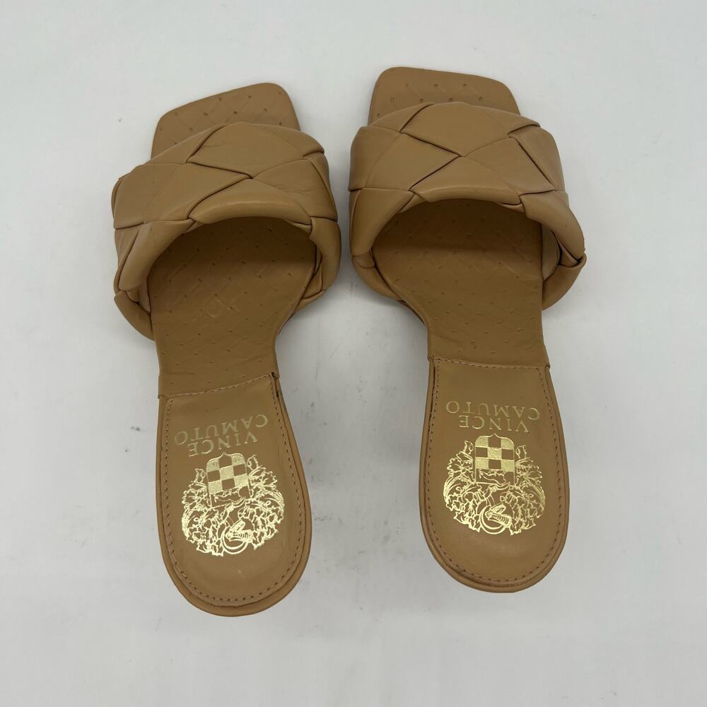 Vince Camuto Brelanie Woven Strap Mule Heels Dulce De Leche Womens Size 6 - Picture 5 of 12